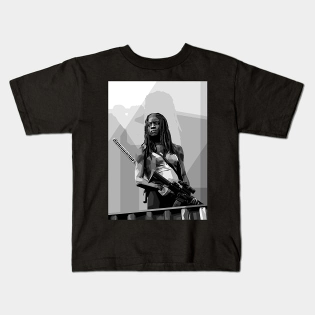 Michonne WPAP Pop art in Black white Colour Kids T-Shirt by godansz